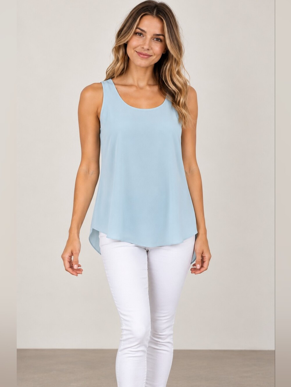 Wilfred Aritzia Mint Green Sleeveless High-Low Top